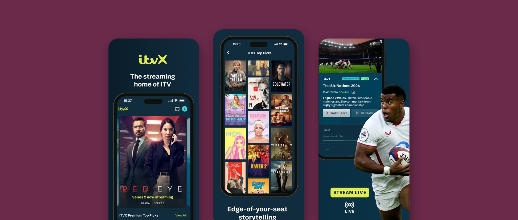 ITV app screens