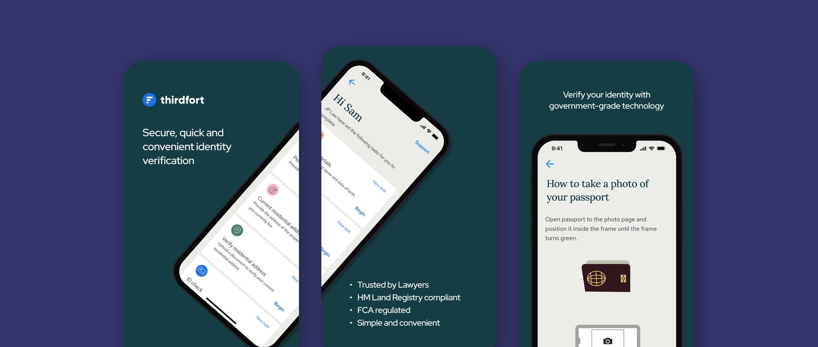 Thirdfort app screens